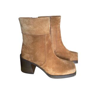 ASOS Design Womens Tan Suede Block Heel Ankle Boots Size 0